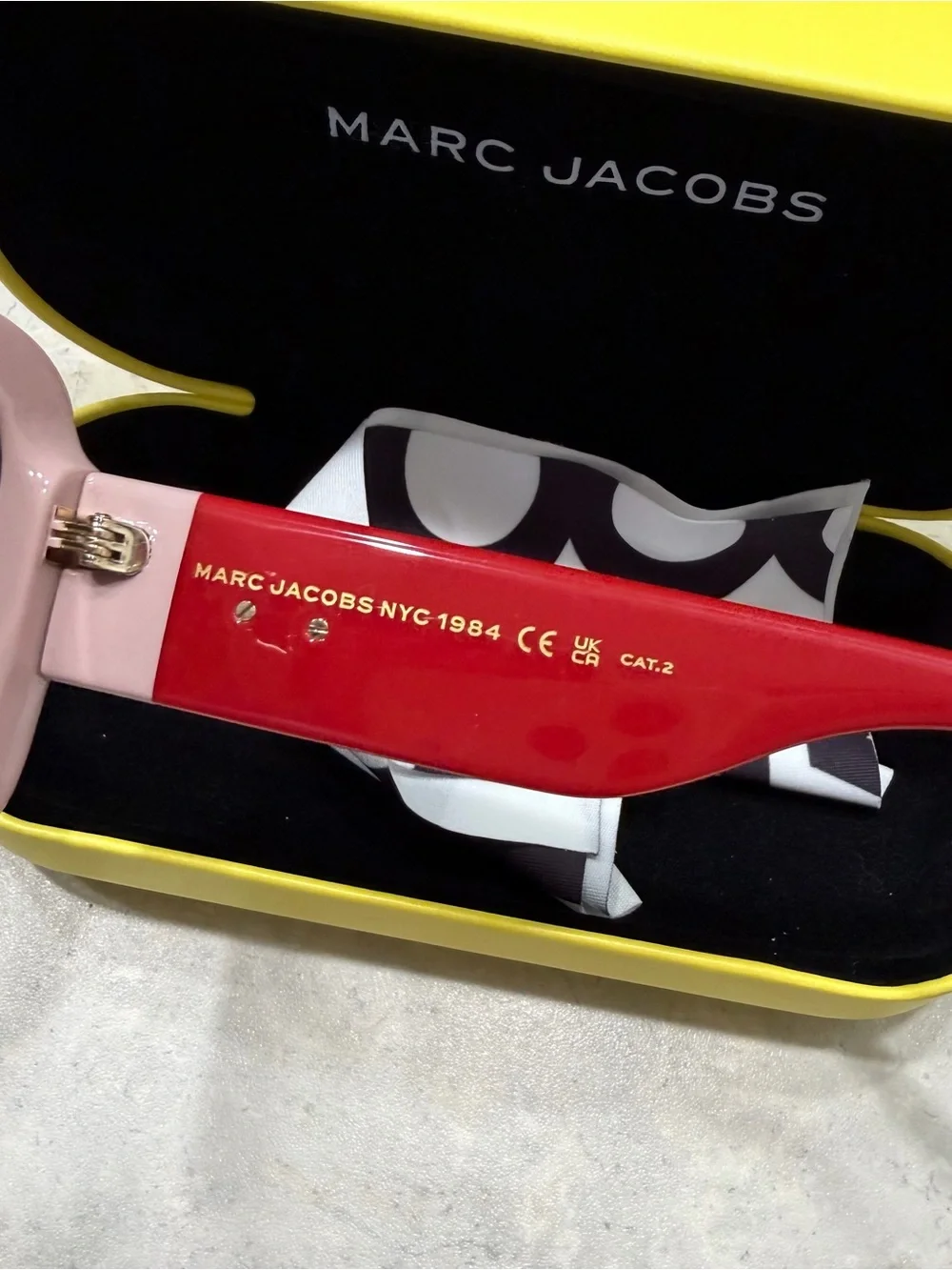 Marc Jacobs Red Temples with Pink Frames Sunglasses